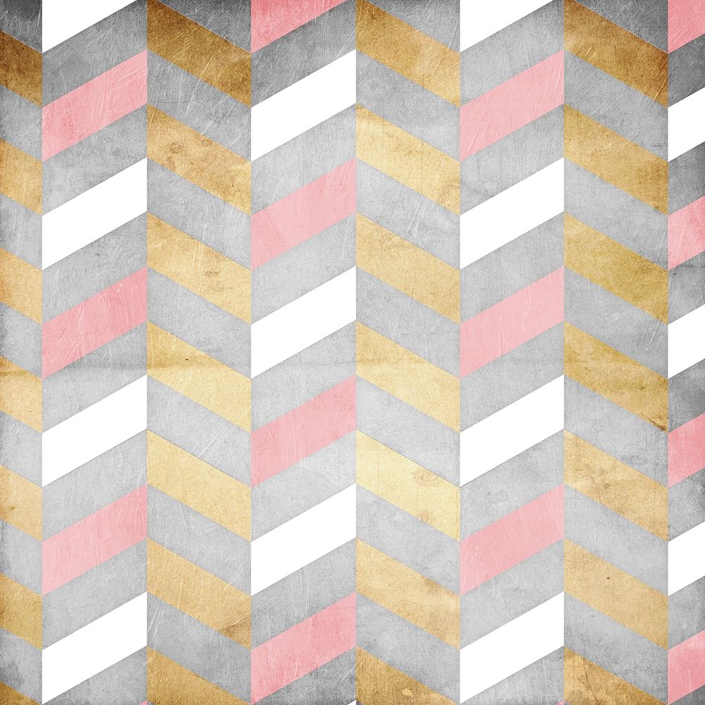 Art Print: Gold Silver Pink Pattern