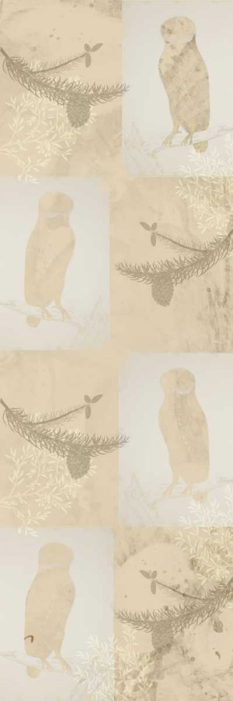 Wall Art Painting id:125788, Name: Cream Owl Silhouette, Artist: Allen, Kimberly