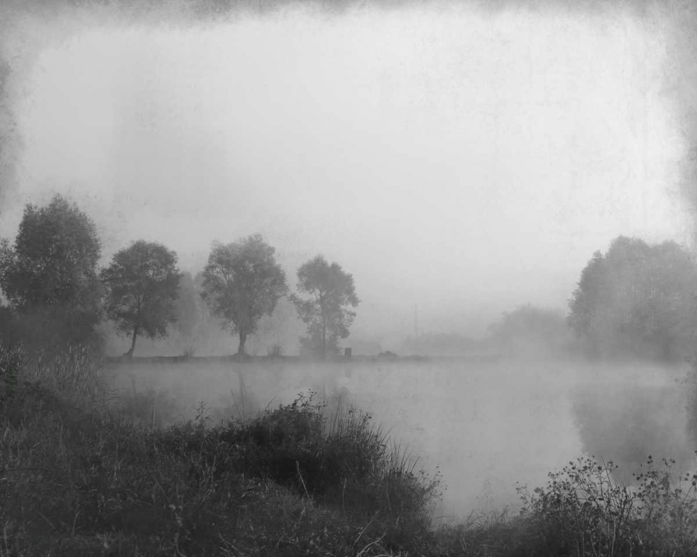Art Print: Misty Lake Day
