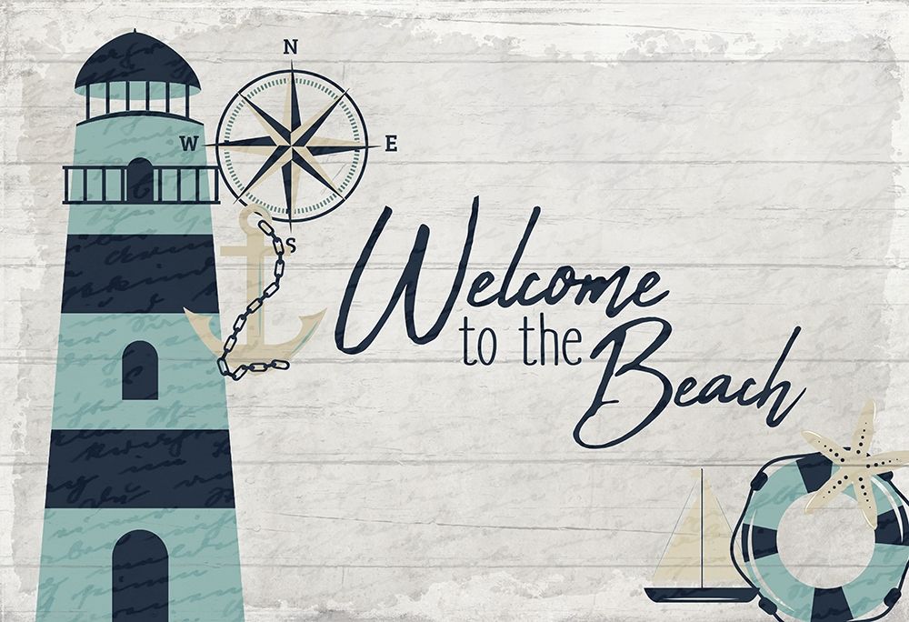 Wall Art Painting id:330885, Name: Welcome to the Beach, Artist: Kimberly, Allen