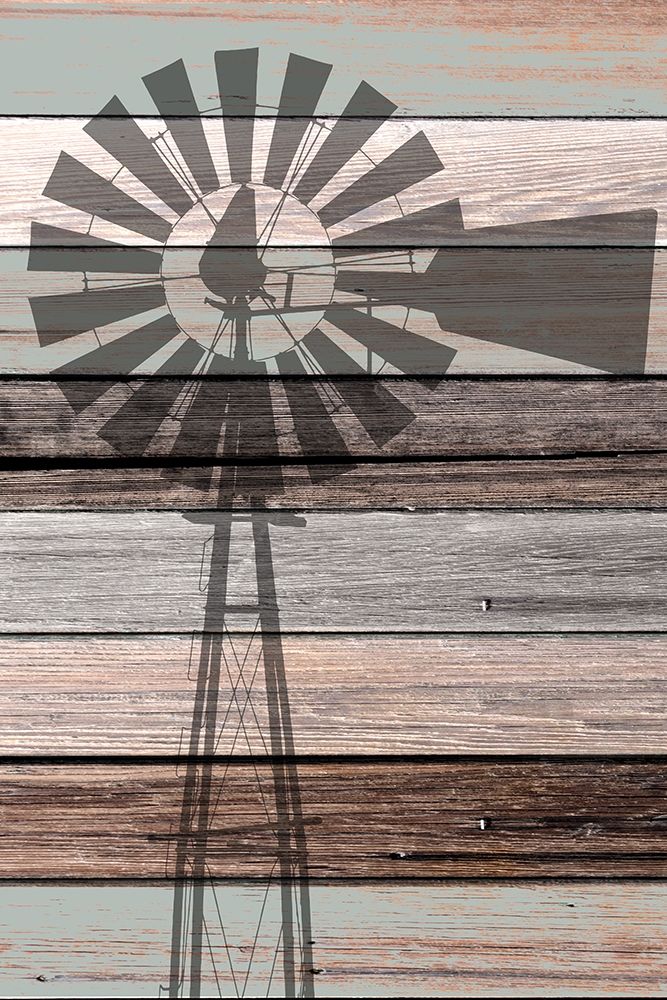 Art Print: Windmill on Wood