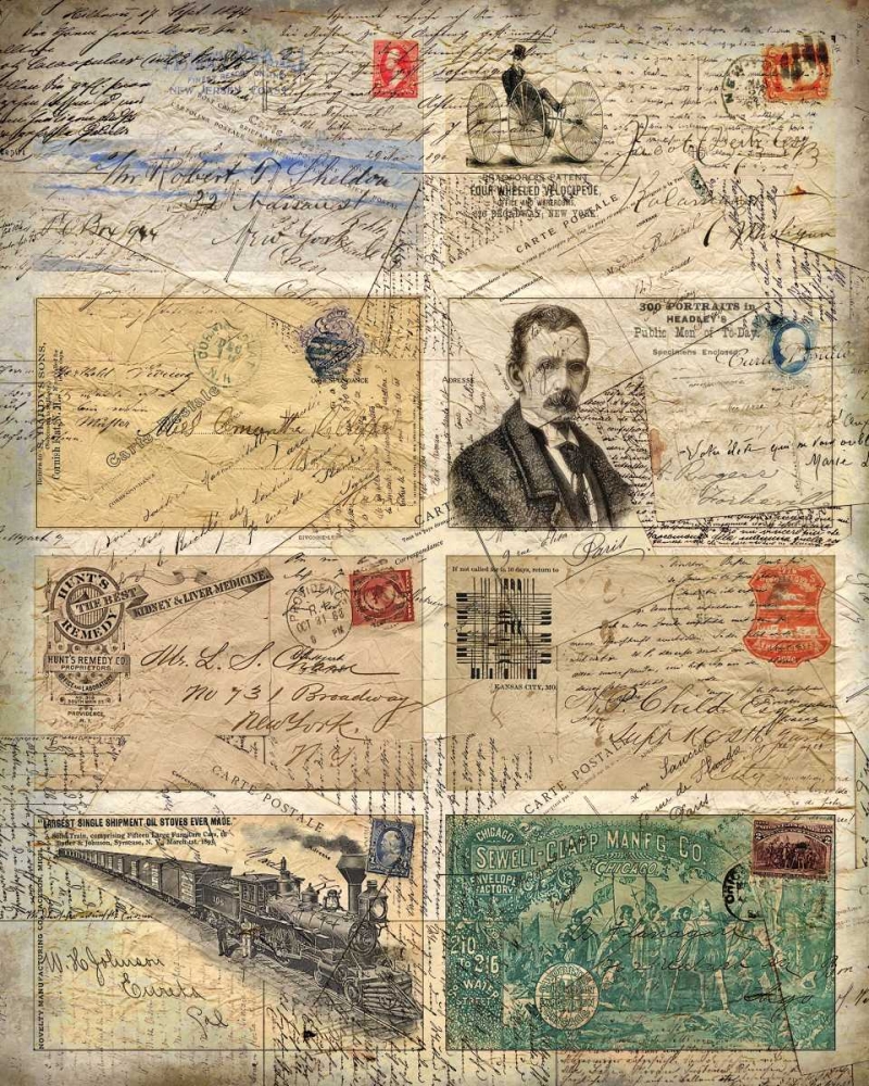 Wall Art Painting id:152089, Name: Vintage Envelopes, Artist: Allen, Kimberly