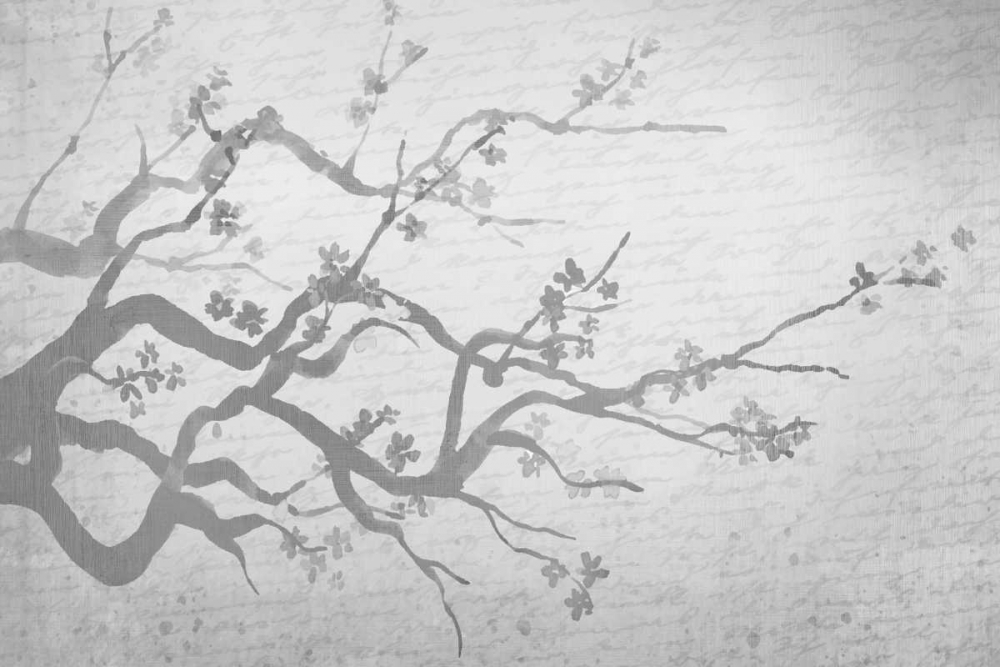 Wall Art Painting id:152182, Name: Cherry Blossom Branch in Silver, Artist: Allen, Kimberly