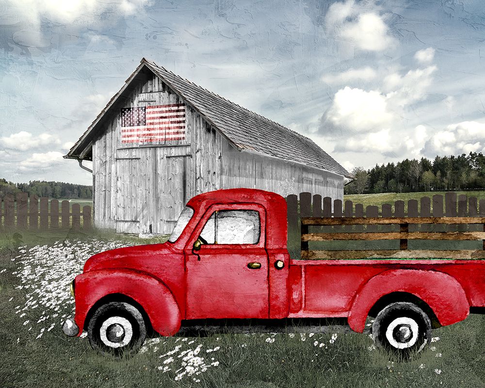 Wall Art Painting id:558037, Name: American Made Truck, Artist: Allen, Kimberly