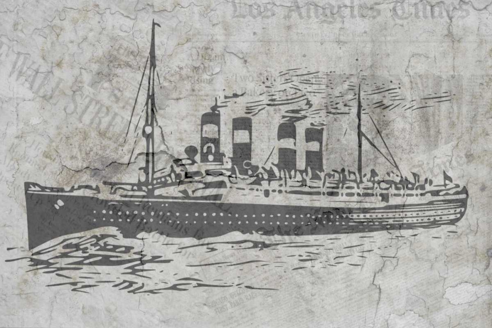 Wall Art Painting id:158549, Name: Newspaper Sea Travel, Artist: Allen, Kimberly