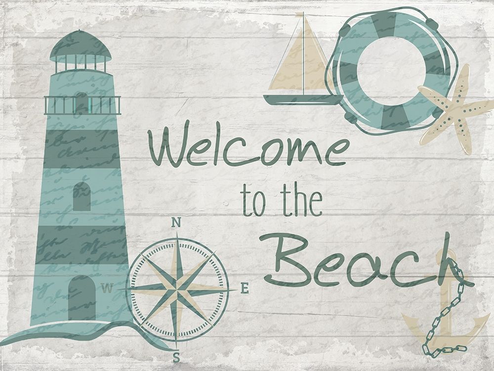 Wall Art Painting id:200198, Name: Welcome to the Beach, Artist: Kimberly, Allen