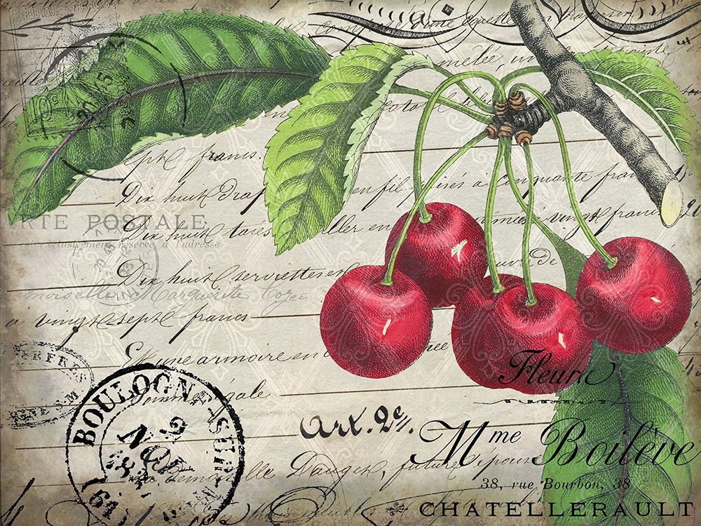 Wall art: Vintage Cherries, by Allen, Kimberly