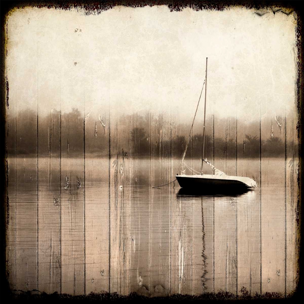 Wall Art Painting id:106664, Name: Misty Morning Boat, Artist: Allen, Kimberly