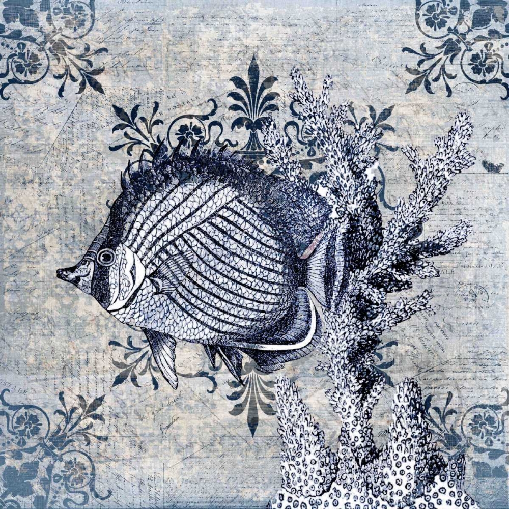 Wall Art Painting id:106673, Name: Marine Life Indigo 1, Artist: Allen, Kimberly