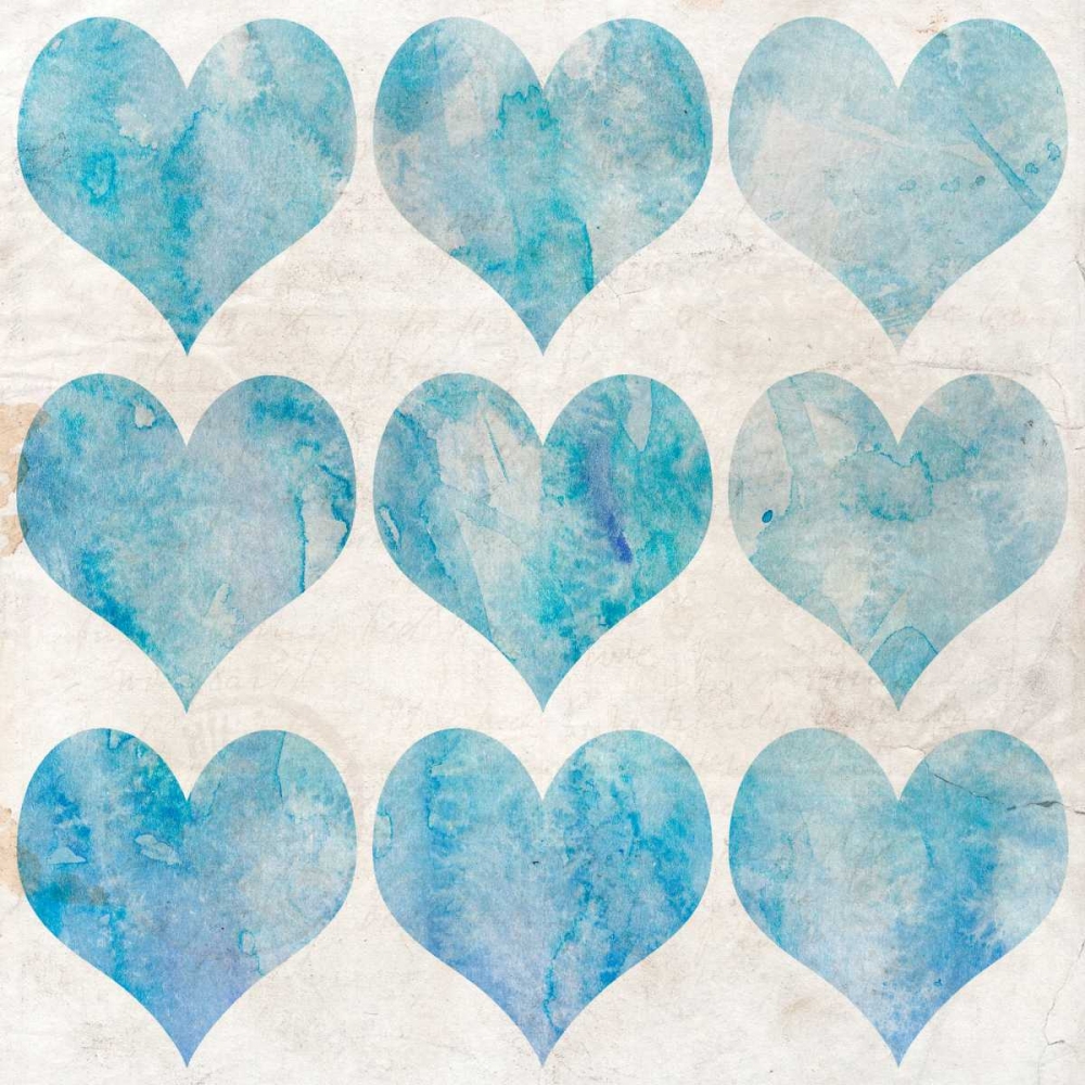 Wall Art Painting id:125860, Name: Watercolor Hearts 1, Artist: Allen, Kimberly