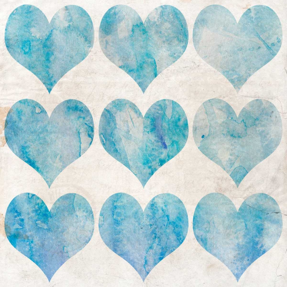 Wall Art Painting id:125860, Name: Watercolor Hearts 1, Artist: Allen, Kimberly