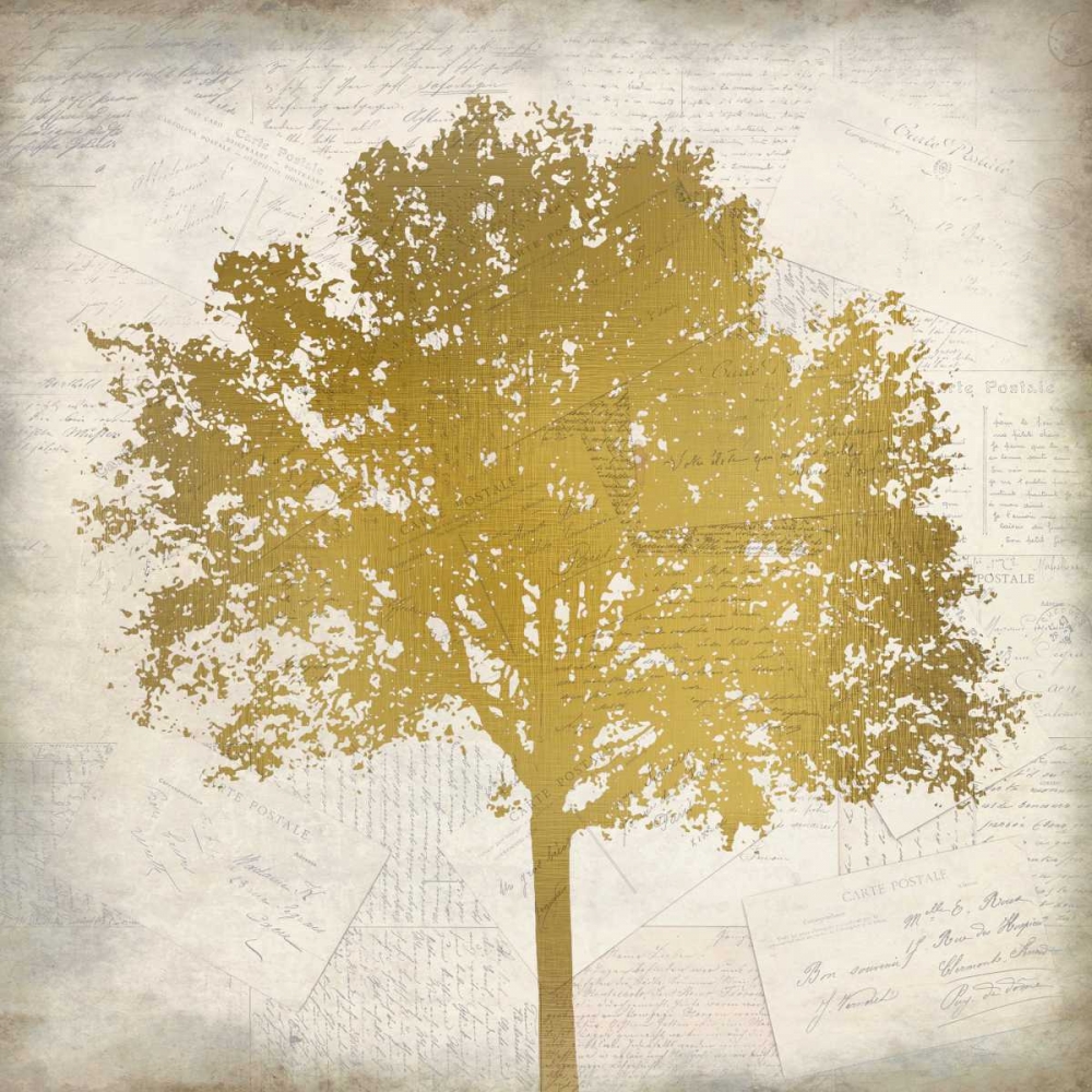 Art Print: Tree Silhouette Gold 3