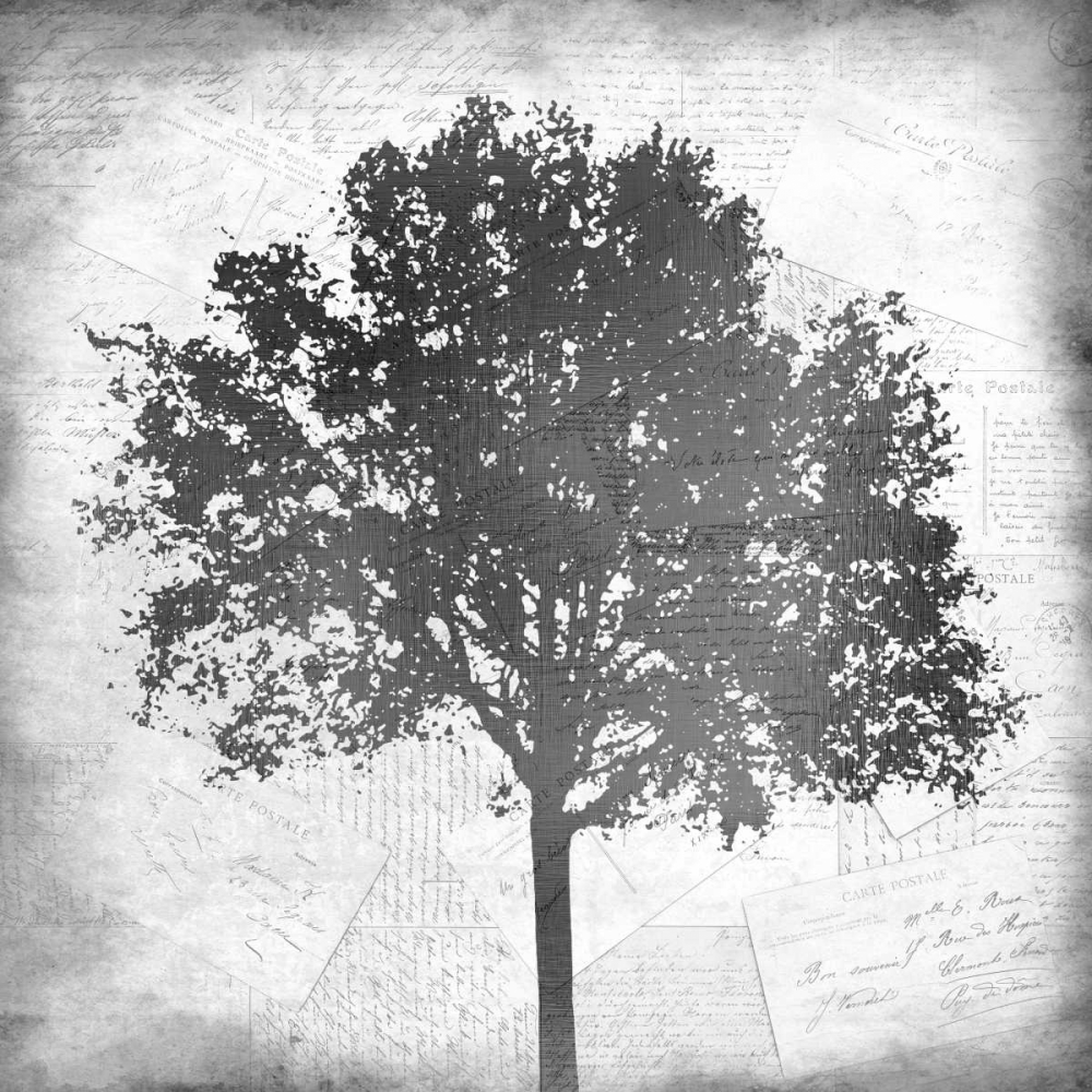 Art Print: Tree Silhouette Black and White 1