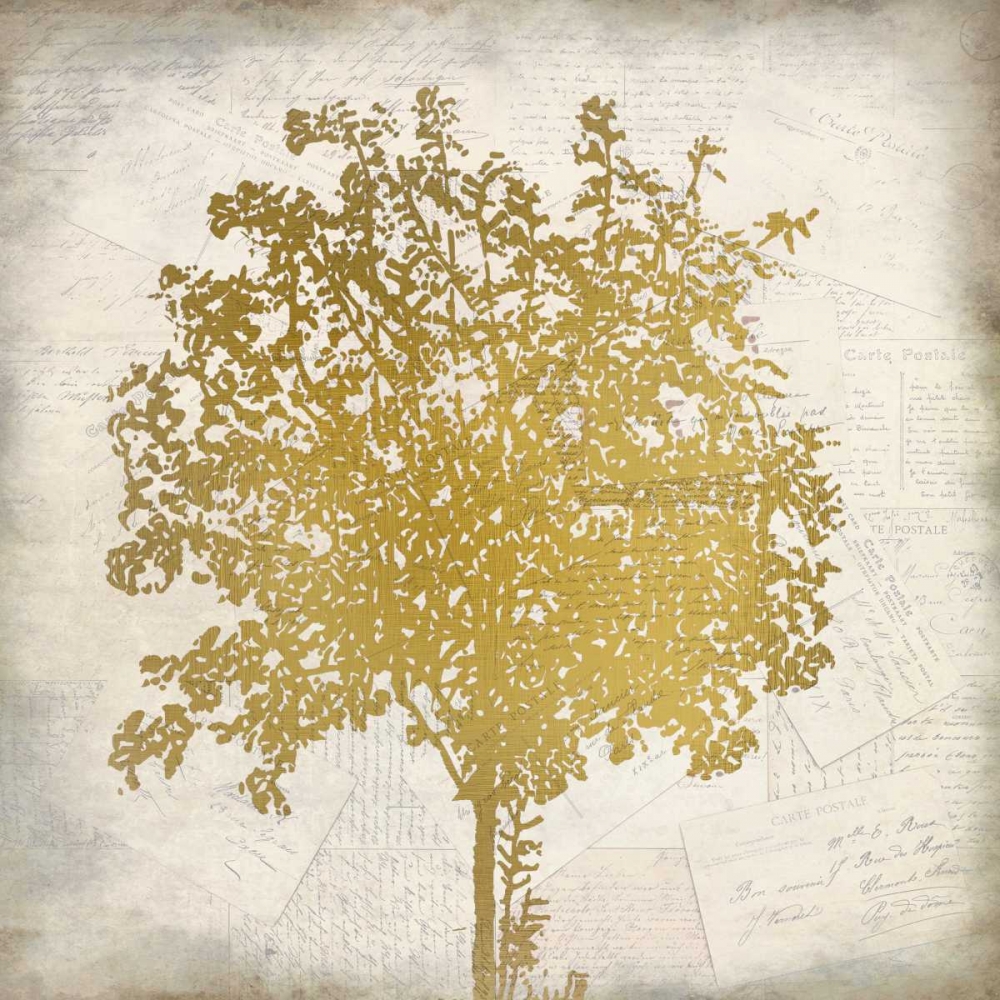 Art Print: Tree Silhouette Gold 4