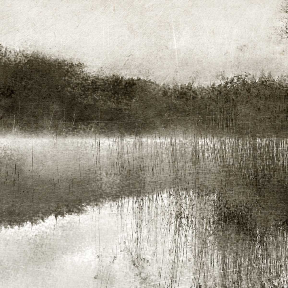 Art Print: Misty Morning on the Lake
