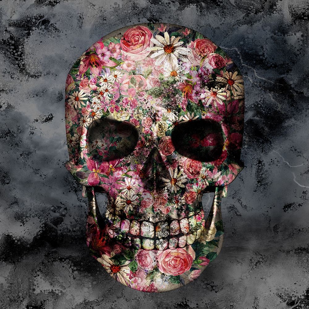Wall Art Painting id:366217, Name: Floral Skull, Artist: Allen, Kimberly