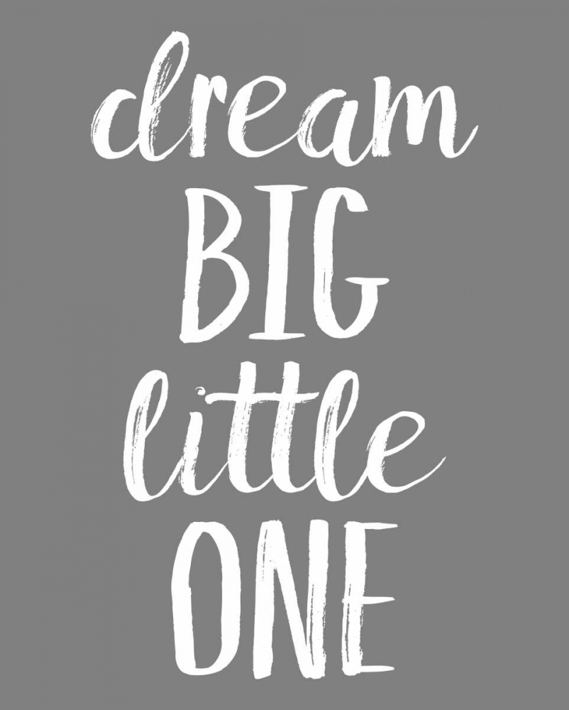 Wall Art Painting id:138369, Name: Dream Big GREY, Artist: Louise, Gigi