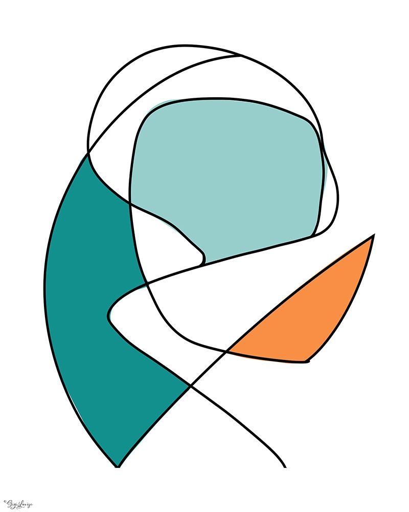 Art Print: Abstract Teal Orange 2