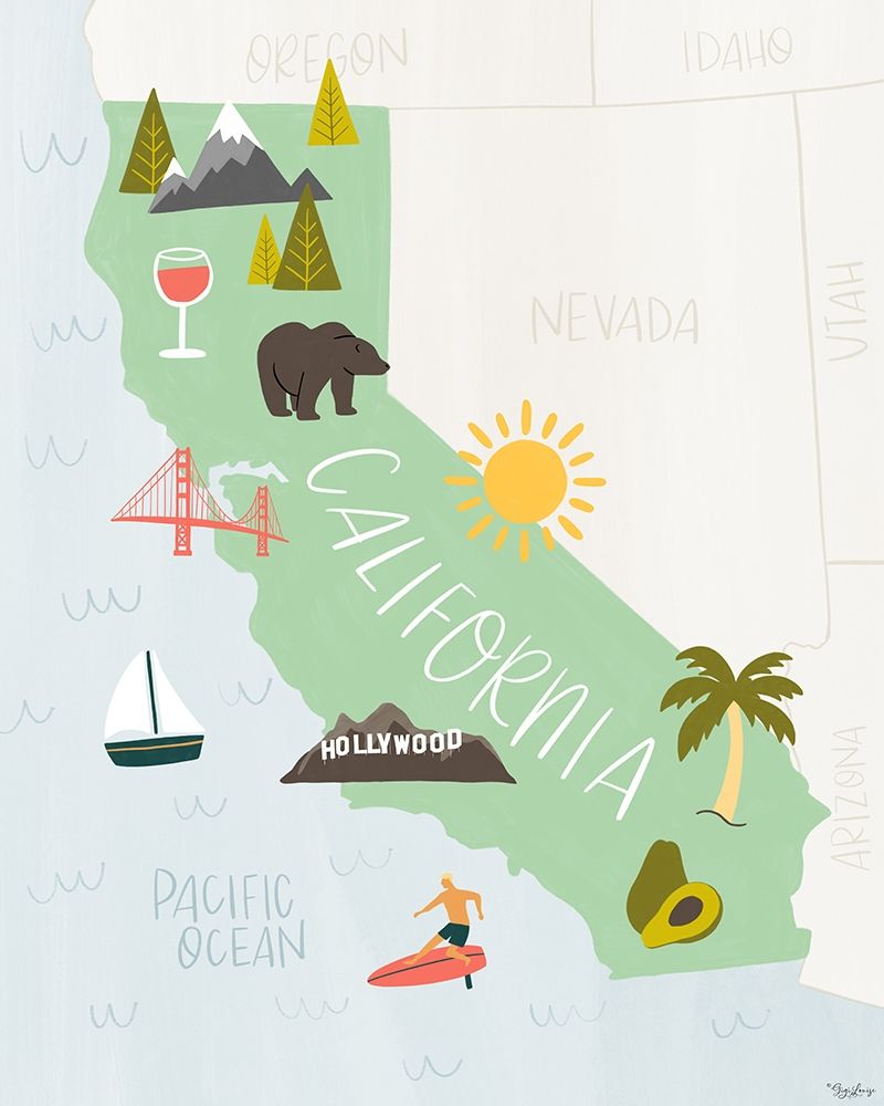 Art Print: California Icons