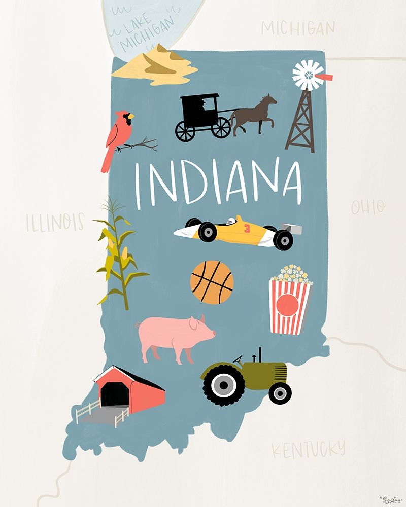 Art Print: Indiana Icons