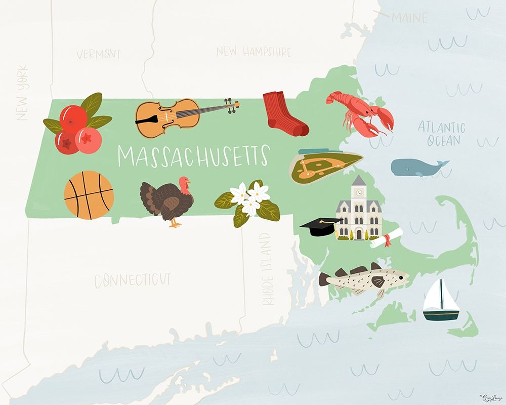 Art Print: Massachusetts Icons