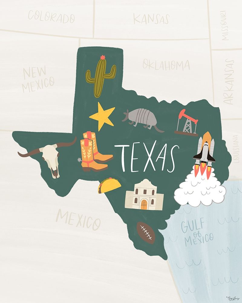 Art Print: Texas Icons 2