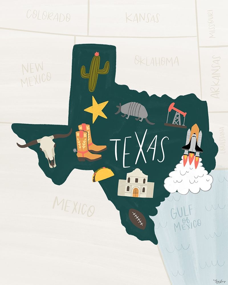 Art Print: Texas Icons