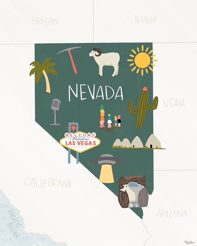 Art Print: Nevada Icons