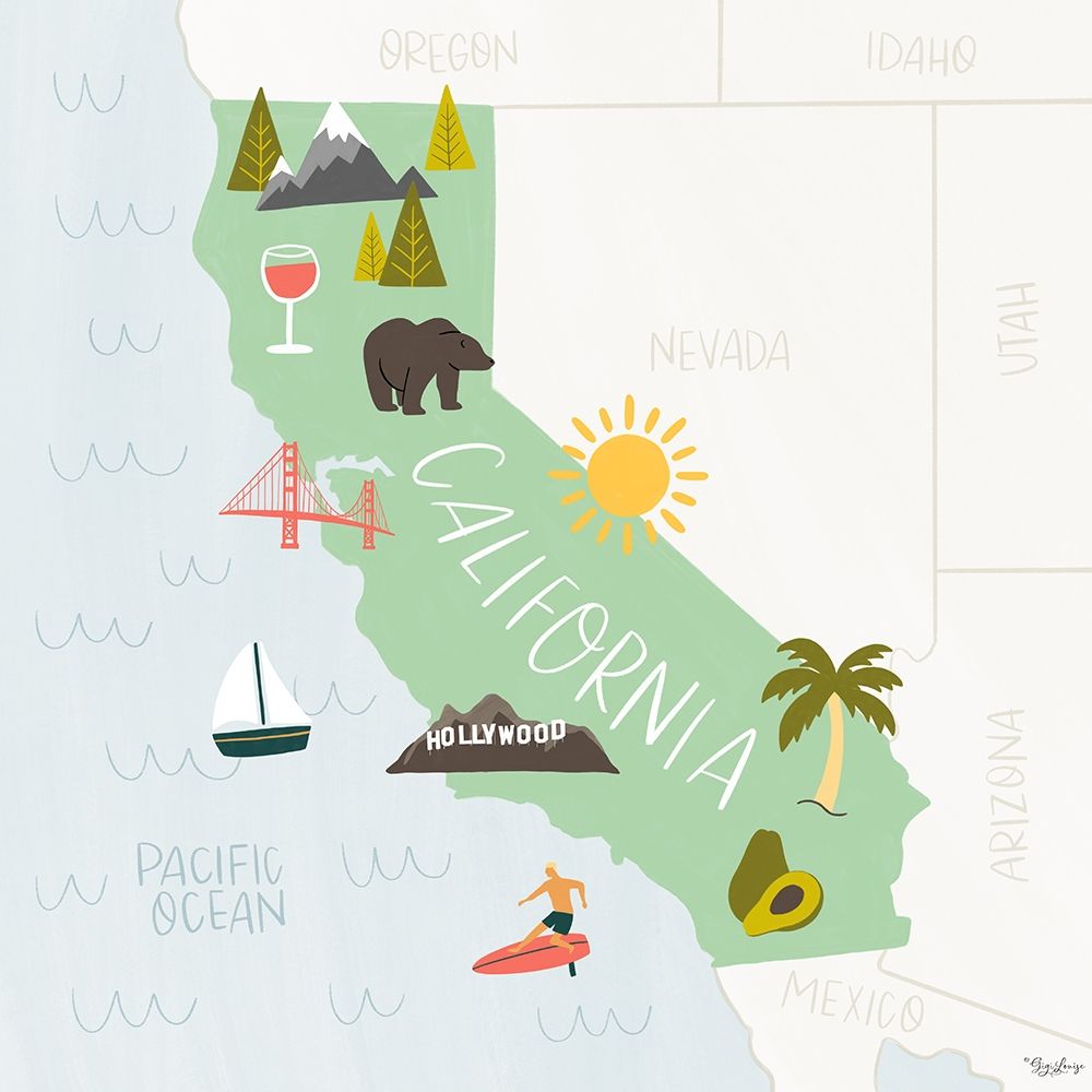 Art Print: California Icons