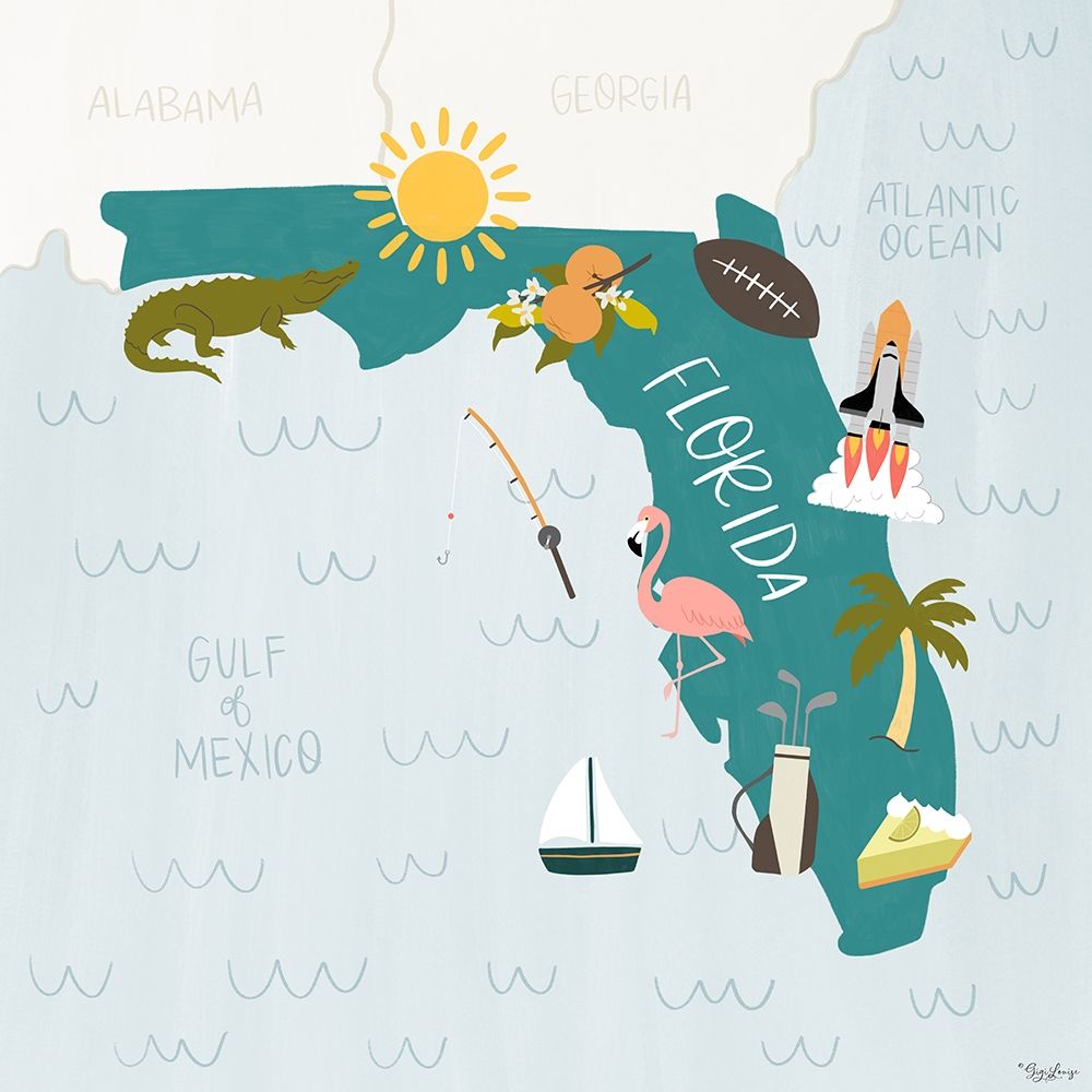 Art Print: Florida Icons