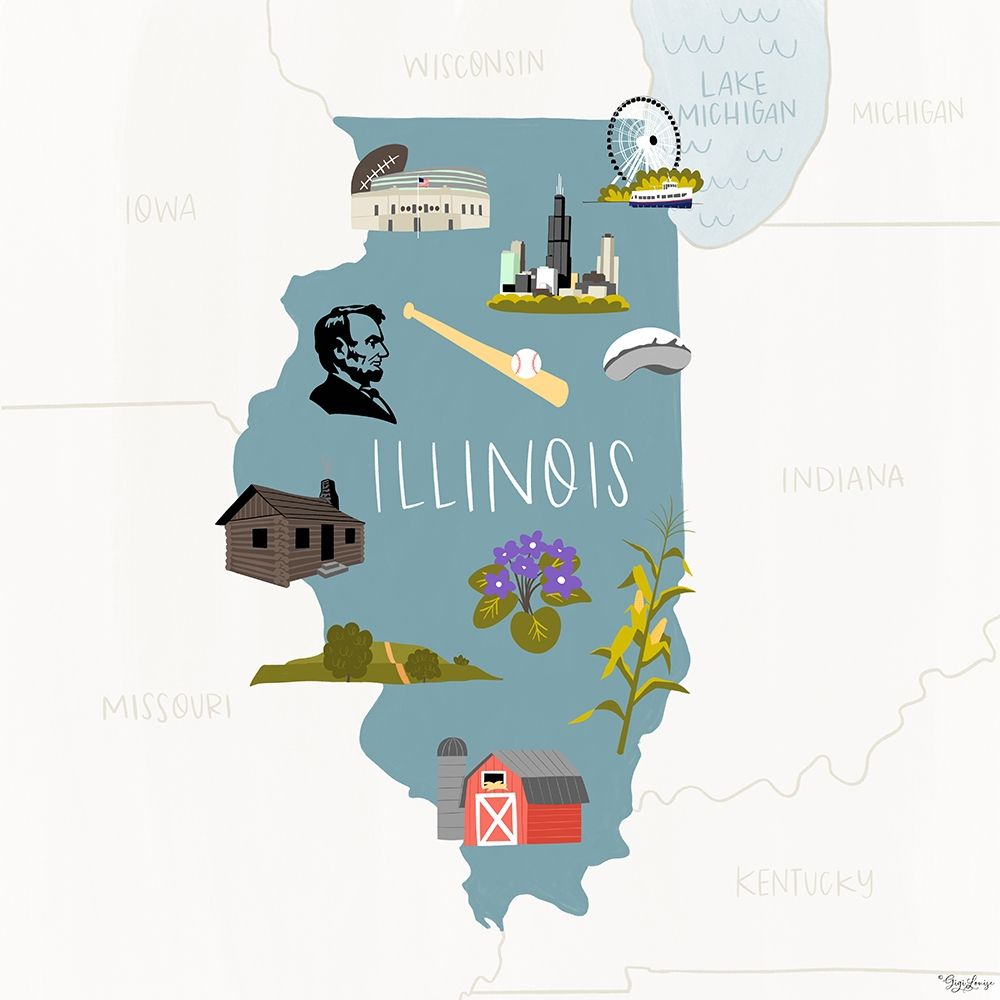 Art Print: Illinois Icons