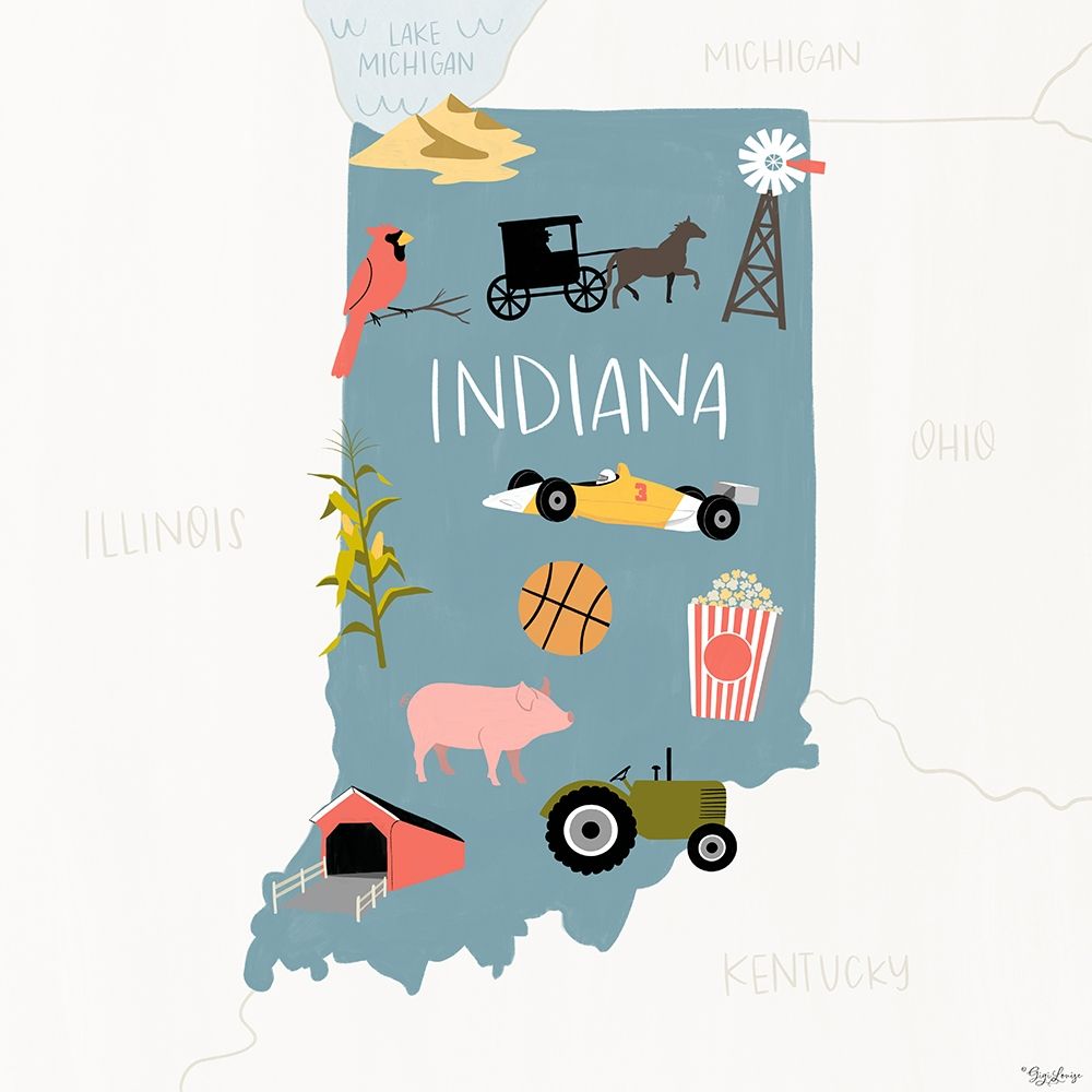 Art Print: Indiana Icons