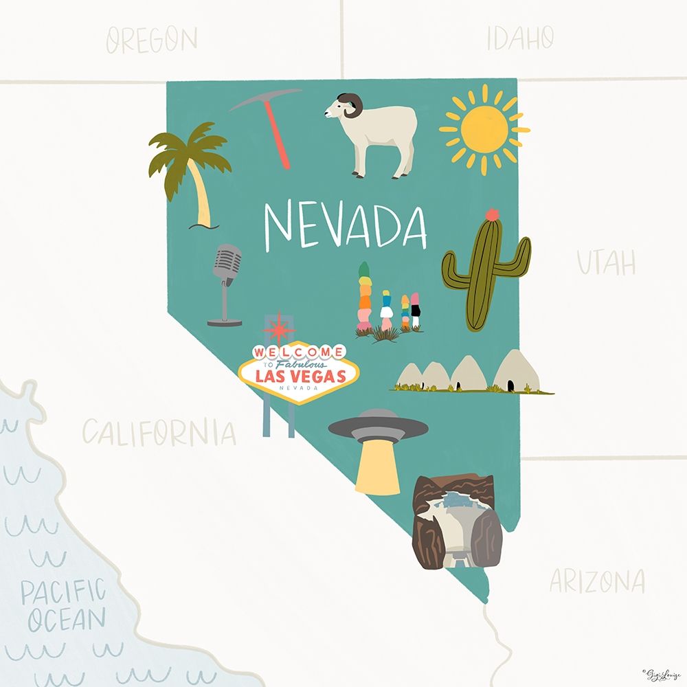 Art Print: Nevada Icons