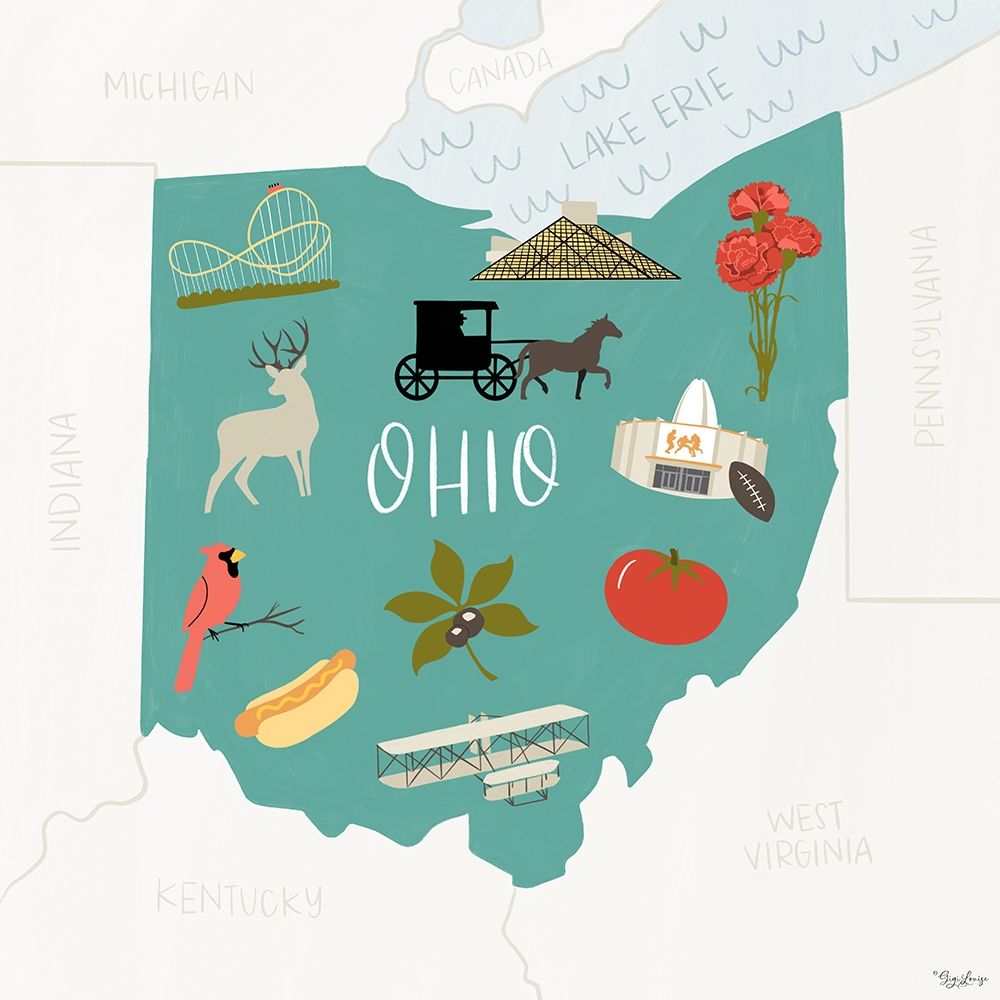 Art Print: Ohio Icons