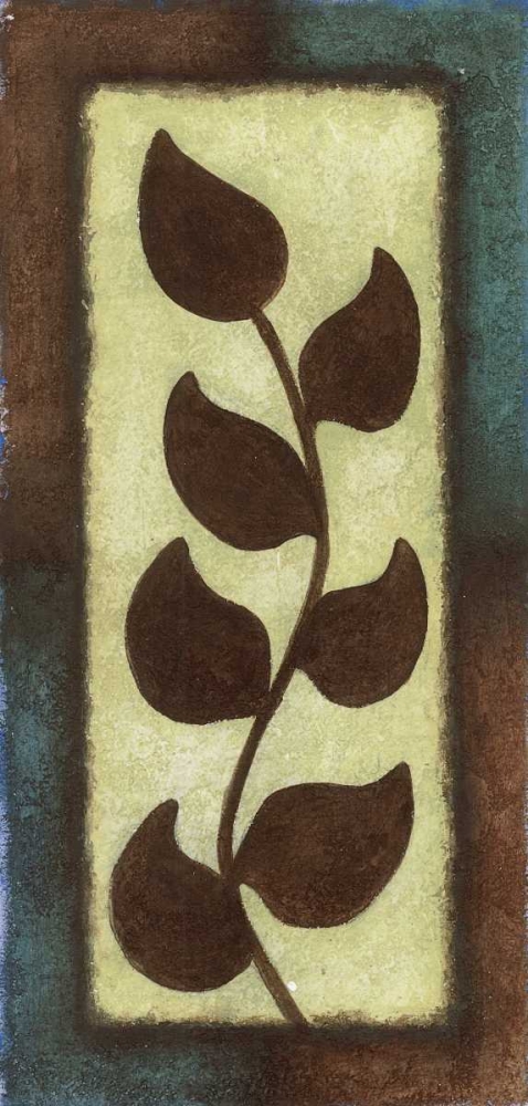 Wall Art Painting id:7527, Name: Blue and Brown Leaves Tall - Right, Artist: Emery, Kristin