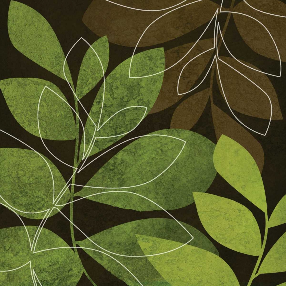 Wall Art Painting id:7696, Name: Green and Brown Leaves II, Artist: Emery, Kristin