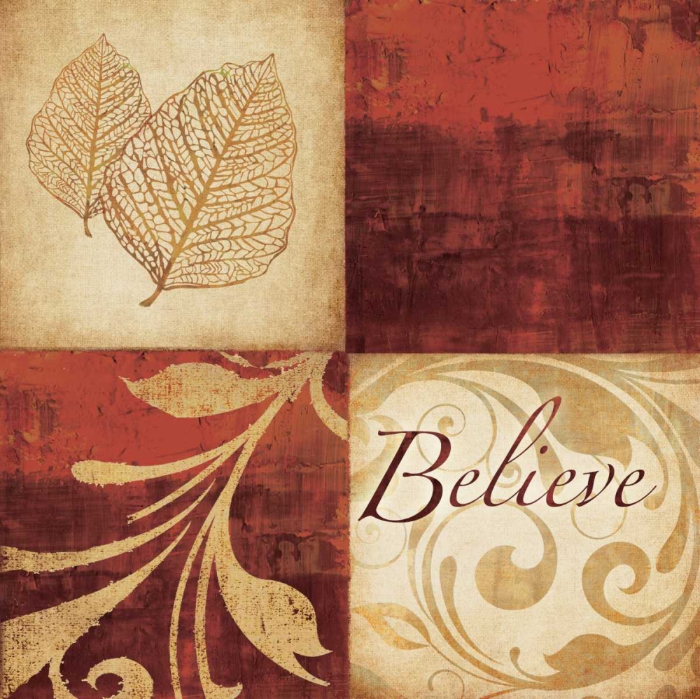 Wall art: Red Gold Believe, by Emery, Kristin