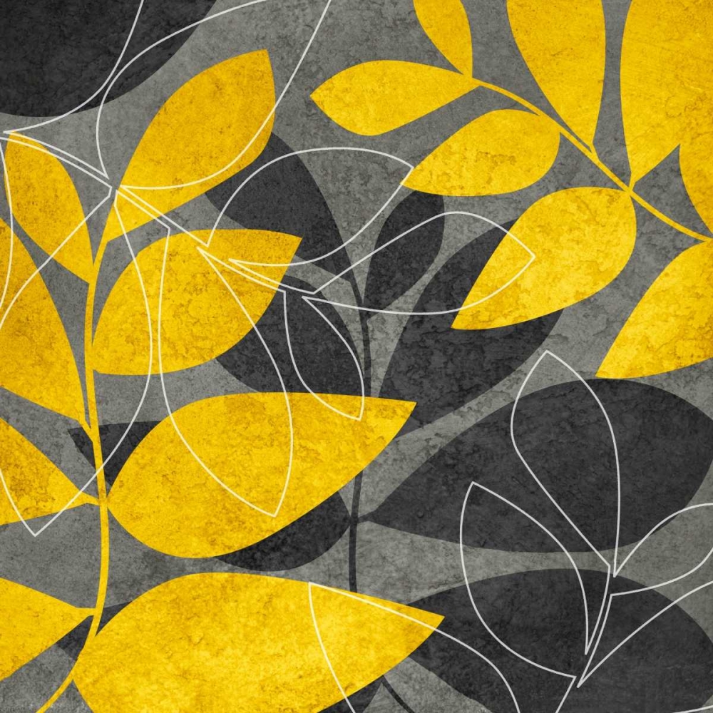 Wall Art Painting id:7873, Name: Gray and Gold Leaves I, Artist: Emery, Kristin