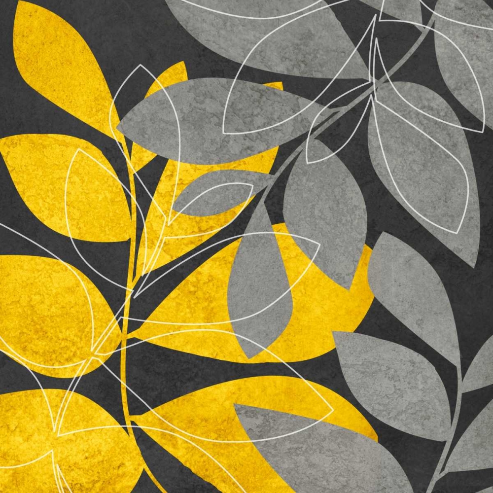 Wall Art Painting id:7874, Name: Gray and Gold Leaves II, Artist: Emery, Kristin