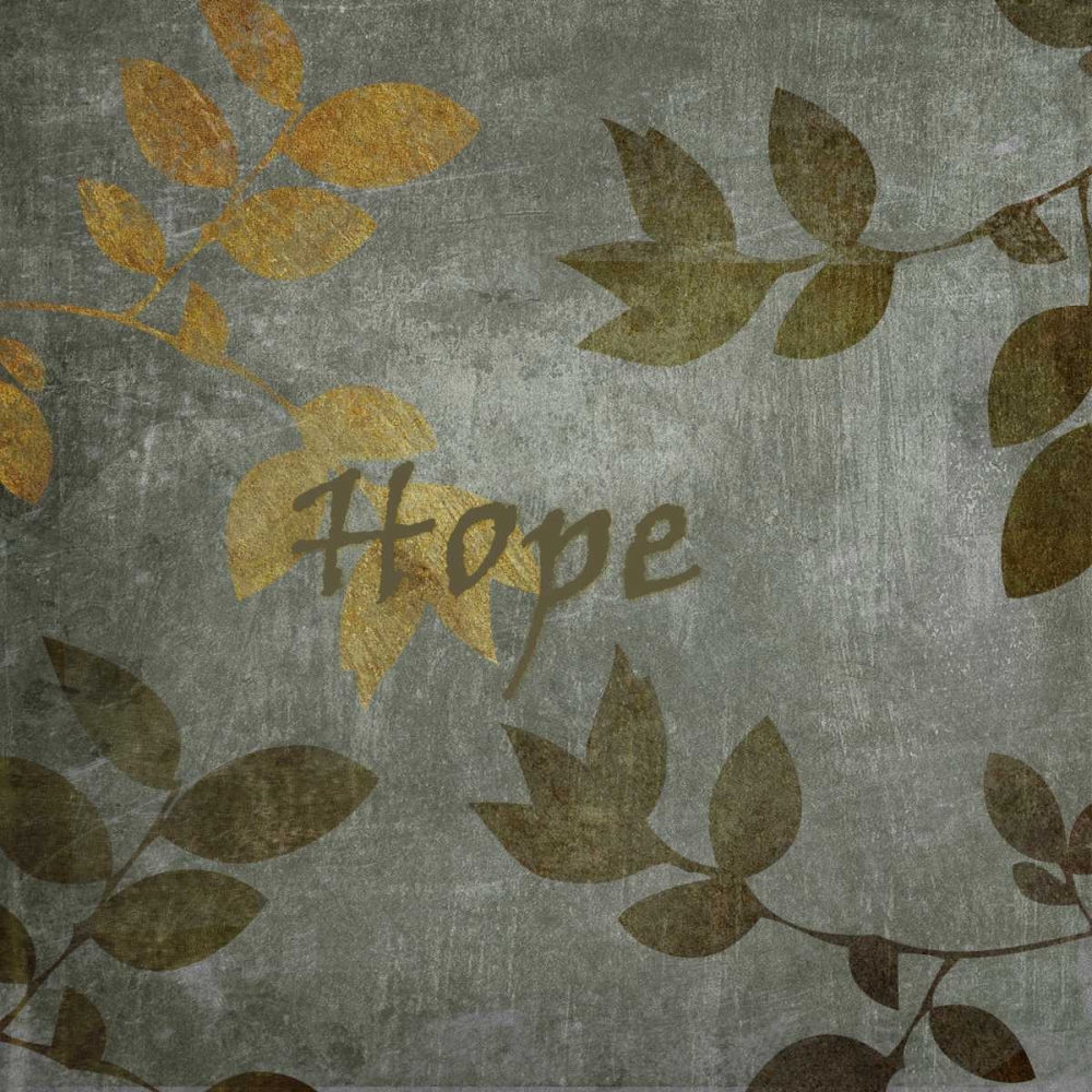 Wall Art Painting id:7902, Name: Green and Brown Leaves Hope, Artist: Emery, Kristin