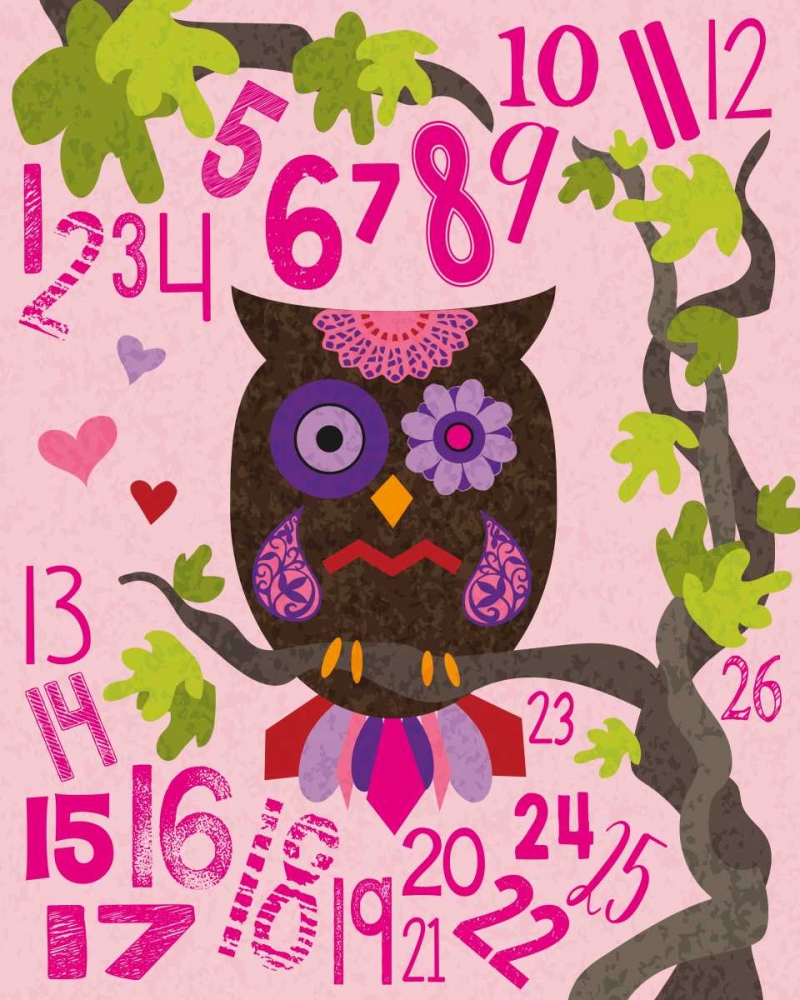 Wall Art Painting id:87040, Name: Owl Set Numlet Pinks 2, Artist: Hogan, Melody