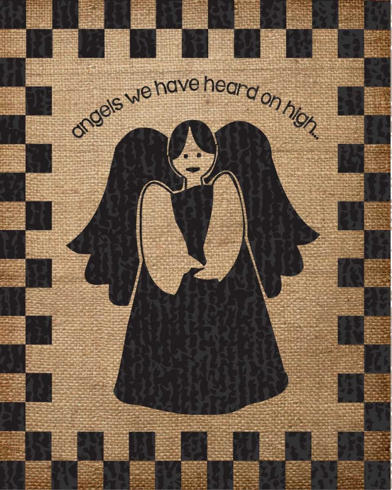 Wall Art Painting id:87048, Name: Burlap Christmas Angel, Artist: Hogan, Melody