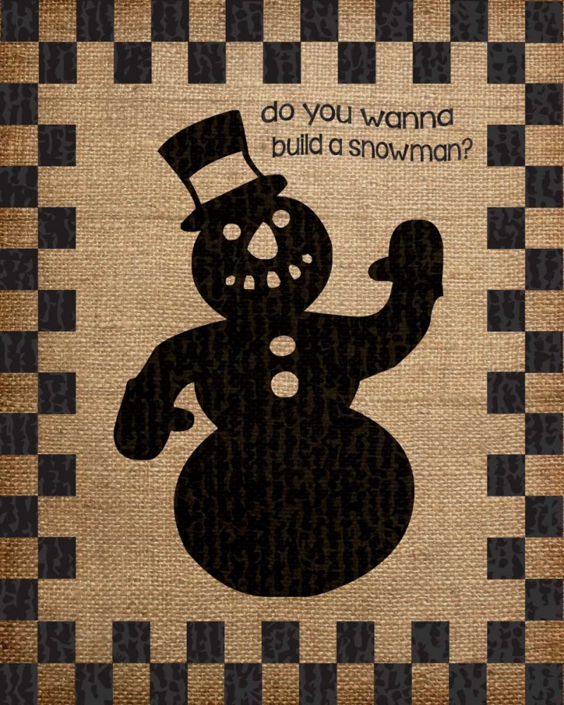 Wall Art Painting id:87049, Name: Burlap Christmas Snowman, Artist: Hogan, Melody