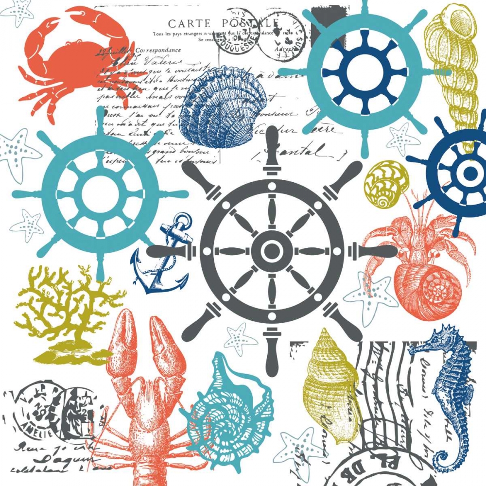 Wall Art Painting id:138819, Name: Coastal Collage, Artist: Hogan, Melody