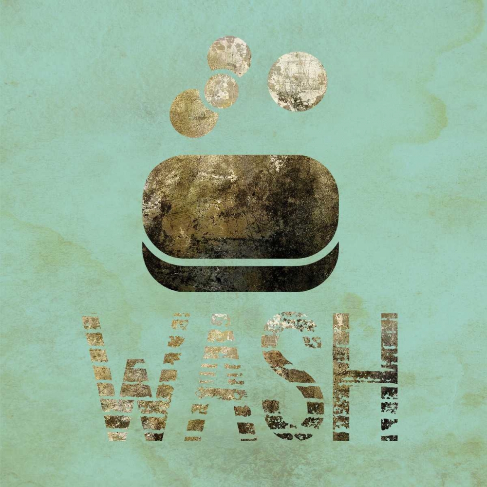 Wall Art Painting id:150369, Name: Mint Glitz Bath 1, Artist: Hogan, Melody