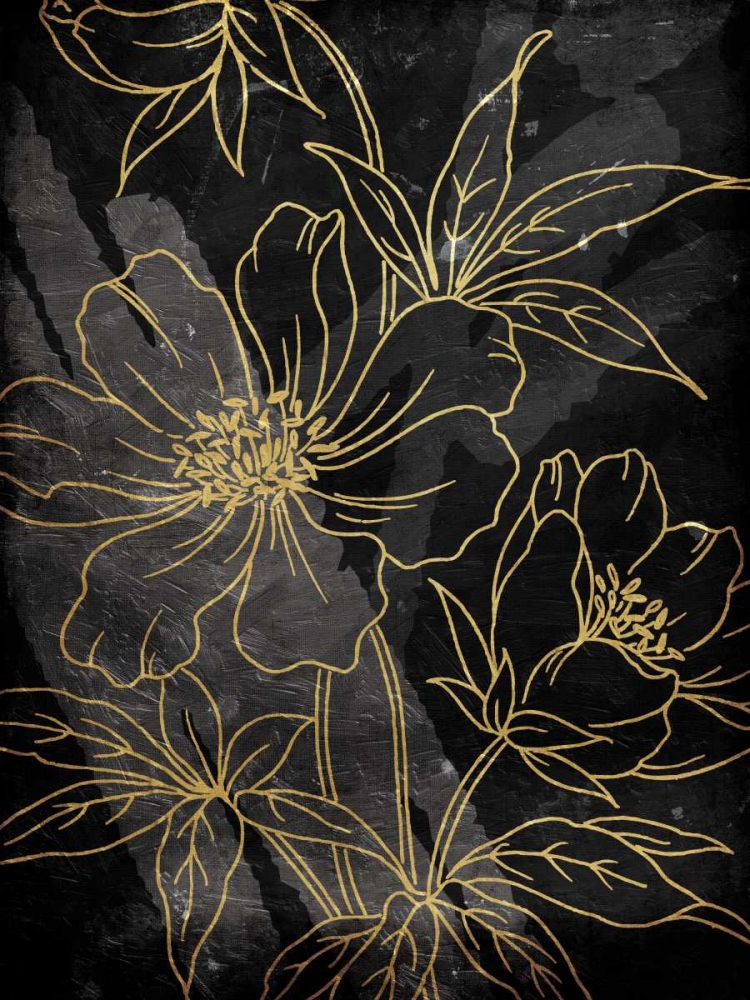 Wall Art Painting id:176250, Name: Golden Abstract Floral, Artist: Villa, Milli