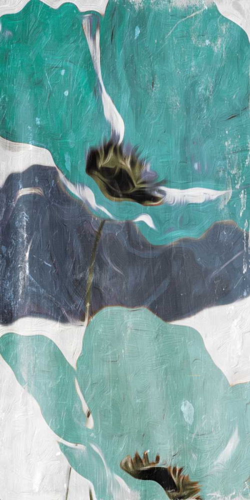 Wall Art Painting id:184373, Name: Floral Teal Blue Three, Artist: Villa, Milli