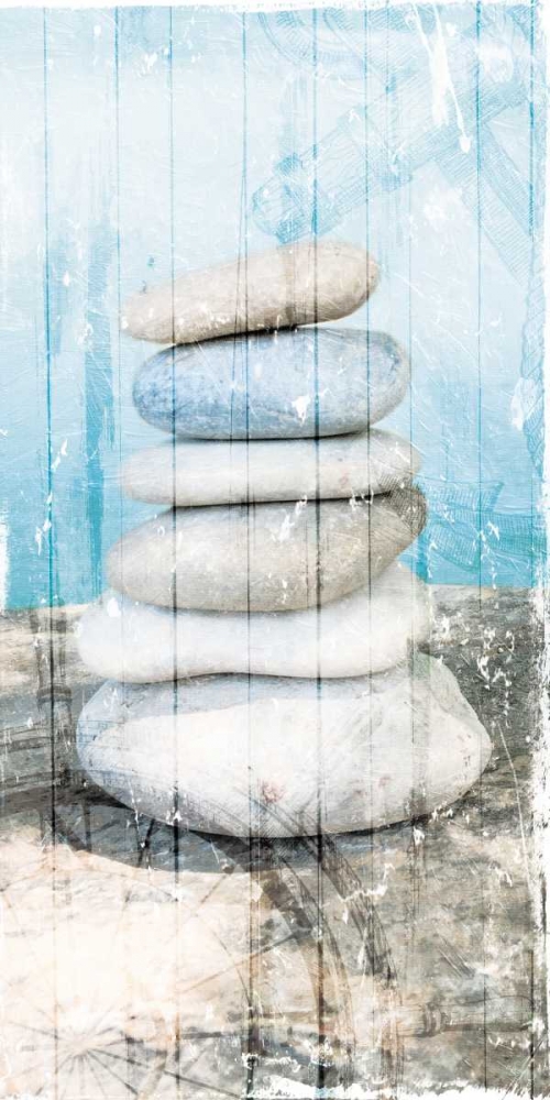 Art Print: Stacked Rocks At Sea