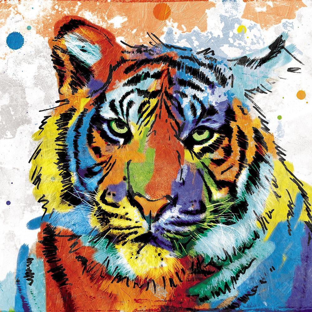 Wall Art Painting id:208070, Name: Tiger Rainbow, Artist: Villa, Milli