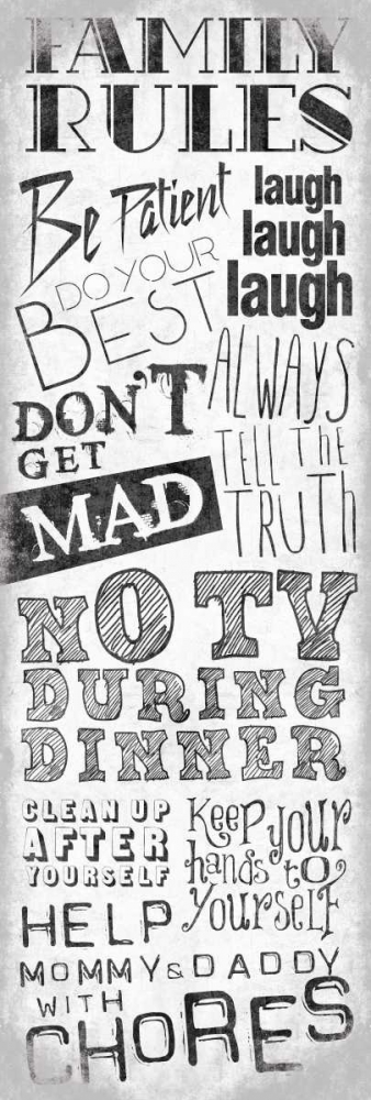 Wall Art Painting id:32027, Name: Family Rules, Artist: OnRei